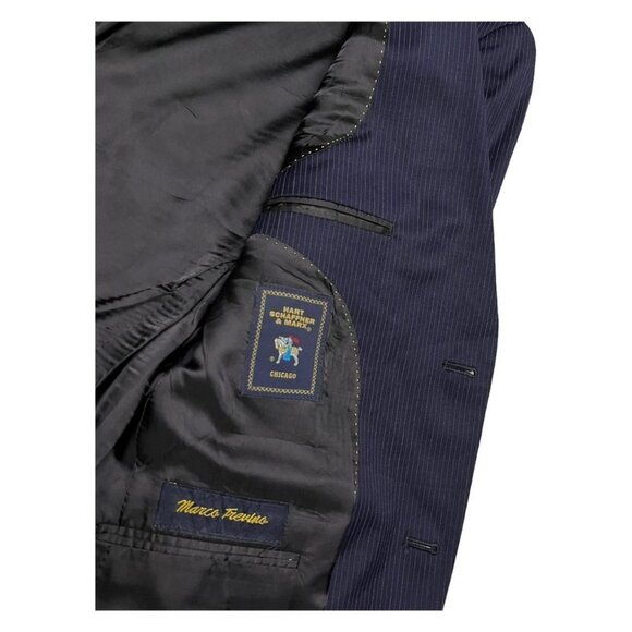 Hart Schaffner Marx Navy Blue Suit - Picture 3 of 12